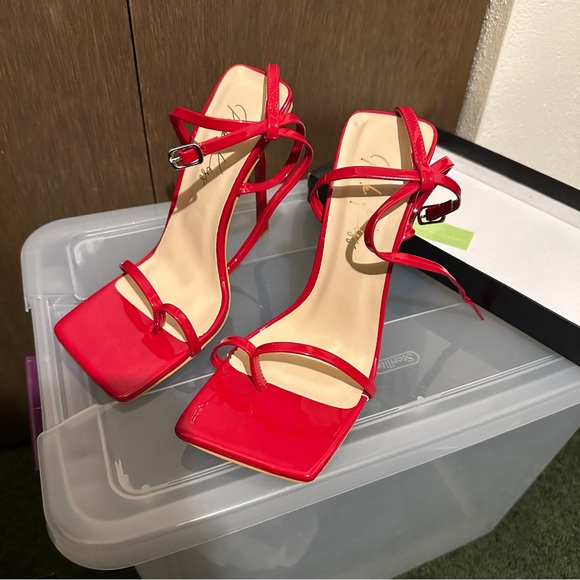 Dollskill Red US 6 Vegan Patent Leather Stiletto Heels BNIB - Picture 10 of 15